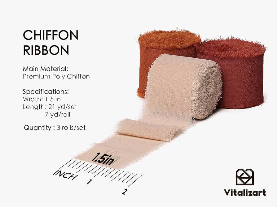 Amazon.com: Vitalizart Fall Handmade Chiffon Silk Ribbon